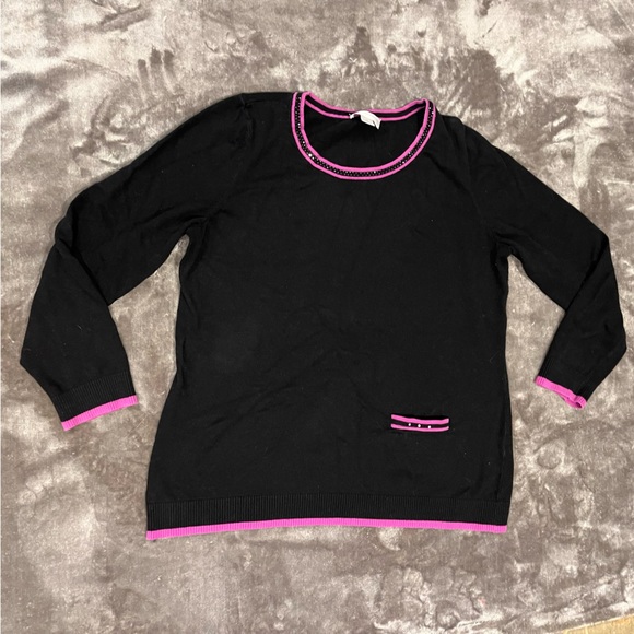 Vintage Y2K Sweater Rhinestone Beaded Sweater Purple Black Sweater Fall Winter - Picture 4 of 10